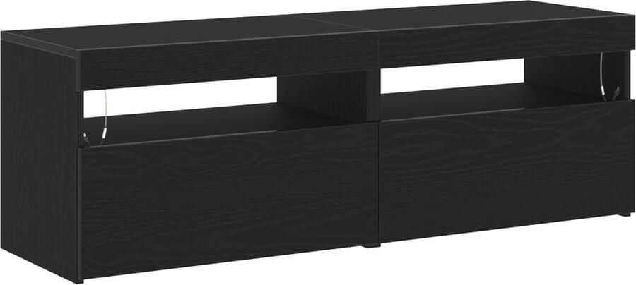 VidaXL TV Meubels met LED Lichten 2 stuks Zwart Eiken 60x35x40 cm Geengineerd Hout - Foto 2