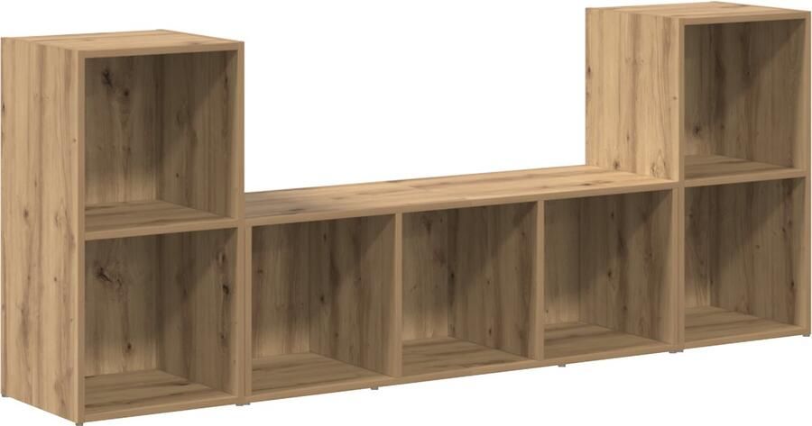 VidaXL TV Kast met opslag 3 pcs Bruin 107 x 35 x 37 cm Bewerkt hout
