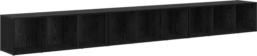VidaXL TV Kast 3 pcs Zwart eiken 37 x 35 x 107 5 cm Gelaagd hout
