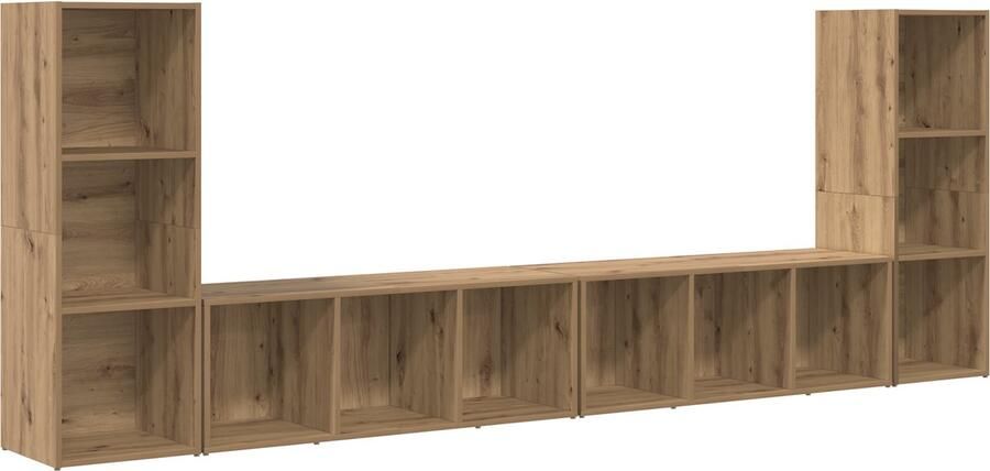 VidaXL TV Kast met plank met opslag 4 pcs Ambachtelijk eiken 37 x 35 x 107 5 cm