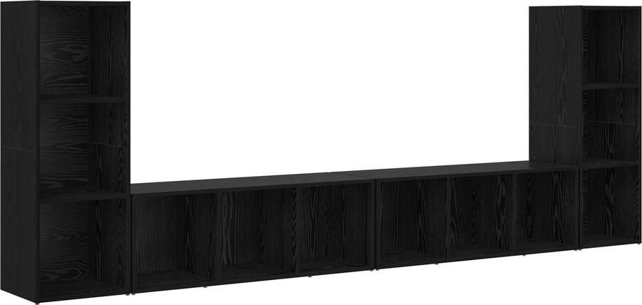 VidaXL TV Kast met plank met opslag 4 pcs Zwart eikenhout 37 x 35 x 107 5 cm