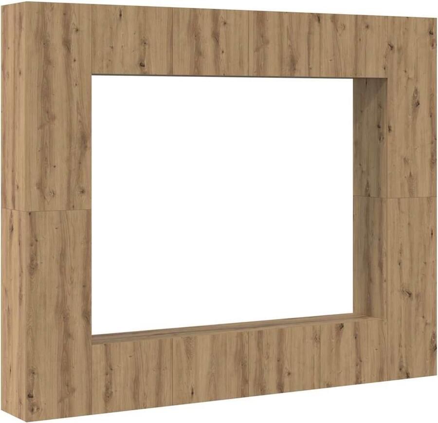 VidaXL TV Kast 8 pcs Bruin 221 x 30 x 180 cm Bewerkt hout