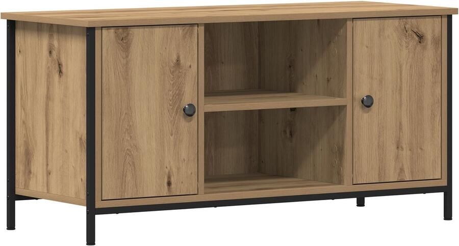 VidaXL TV Kast artisanaal eikenkleurig 100 x 40 x 50 cm Bewerkt hout
