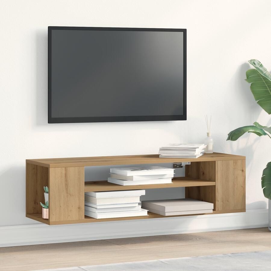 VidaXL TV-kast Artisan Eiken Bewerkt Hout 100x30x26.5 cm TV-kast