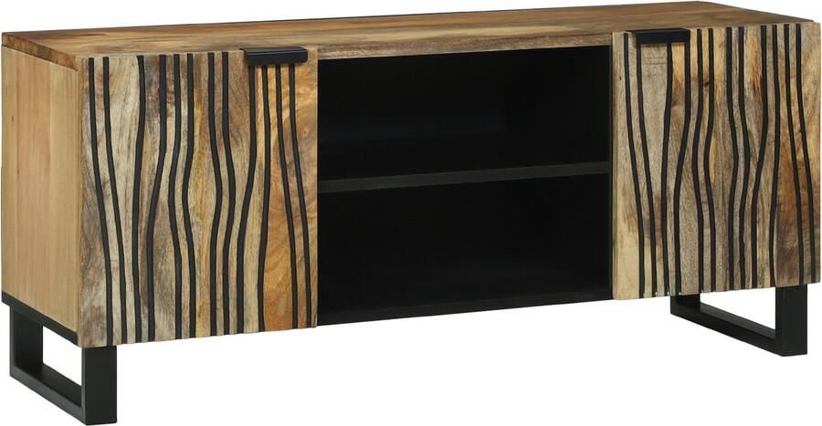 VidaXL TV-meubel 105 x 33 5 x 46 cm gemaakt van massief mangohout en gelamineerd hout