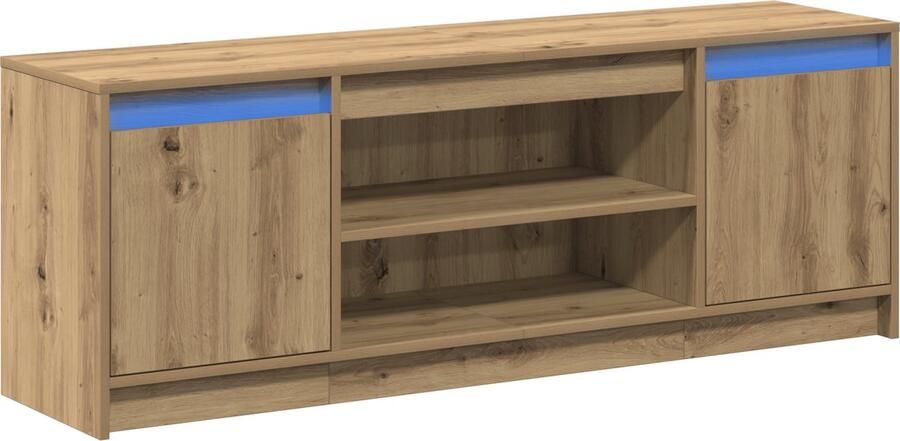 VidaXL TV Kast met LED in Artisan Eiken 139 5x34x50 cm Gemaakt van Geengineerd Hout