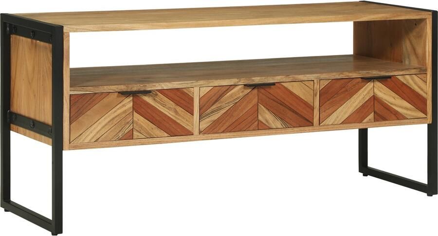 VidaXL TV Kast met lade Bruin 100 x 35 x 50 cm Massief acaciahout