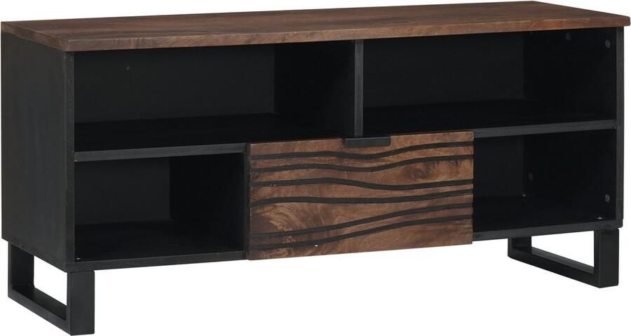VidaXL TV-kast met lade Bruin 105 x 33 x 46 cm massief mangohout - Foto 2