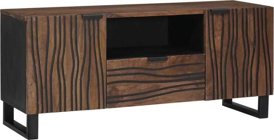 VidaXL TV Kast met lade Bruin 105 x 33 x 46 cm massief mangohout