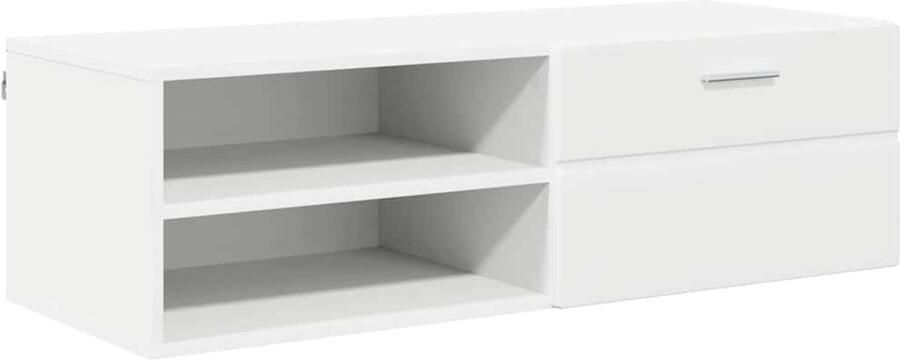 VidaXL TV Kast met lade met plank Wit 100 5 x 39 x 30 cm Bewerkt hout