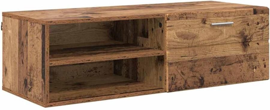 VidaXL TV Kast met lade Oud hout 100 5 x 39 x 30 cm Bewerkt hout