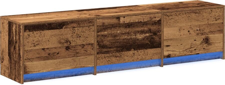 VidaXL TV Meubel met LED Oud Hout 162.5x34x40 cm Geengineerd Hout