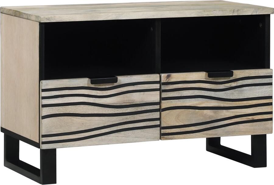 VidaXL Entertainment Centra & TV Stands Wit en Zwart 70 x 33 5 x 46 cm