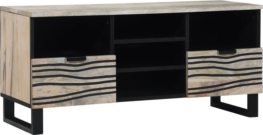 VidaXL Media-opslagmeubels & Rekken Wit en Zwart 100 x 33.5 x 46 cm