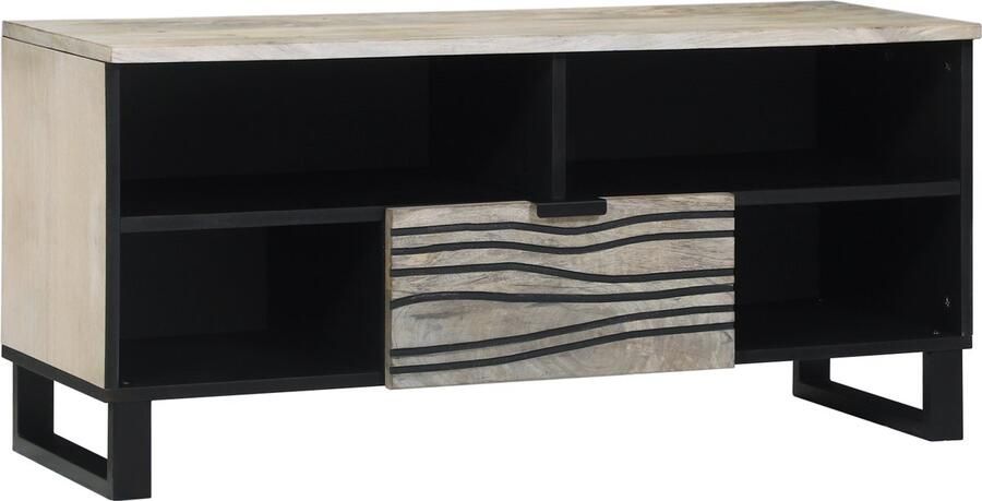 VidaXL Mediaopbergkasten & Rekken Wit en Zwart 100 x 33.5 x 46 cm