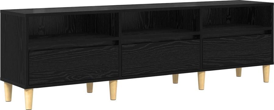 VidaXL TV Kast met lade met plank met opslag Zwart eiken 150 x 30 x 45 cm Bewerkt hout