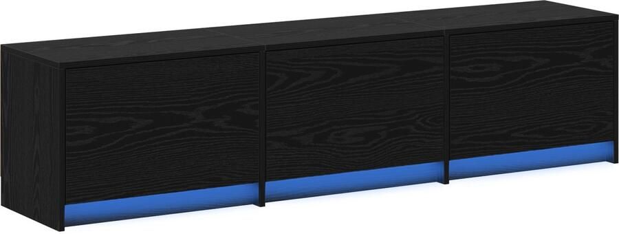 VidaXL TV-kast met lade Zwart eiken 162 5 x 34 x 40 cm Bewerkt hout