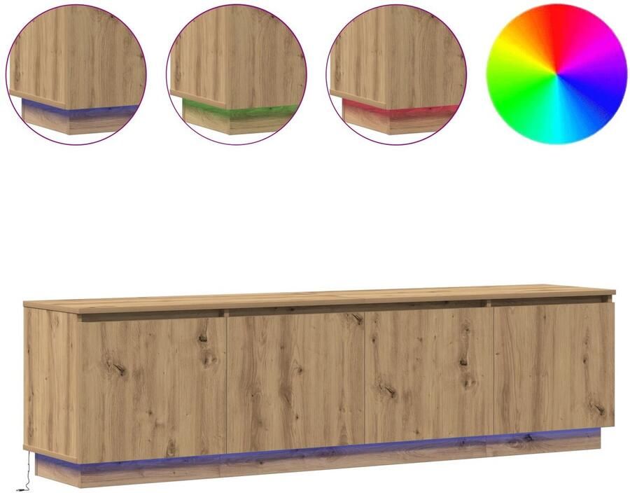 VidaXL TV-kast met LED Artisan Eiken 180x38x49 cm Engineered hout