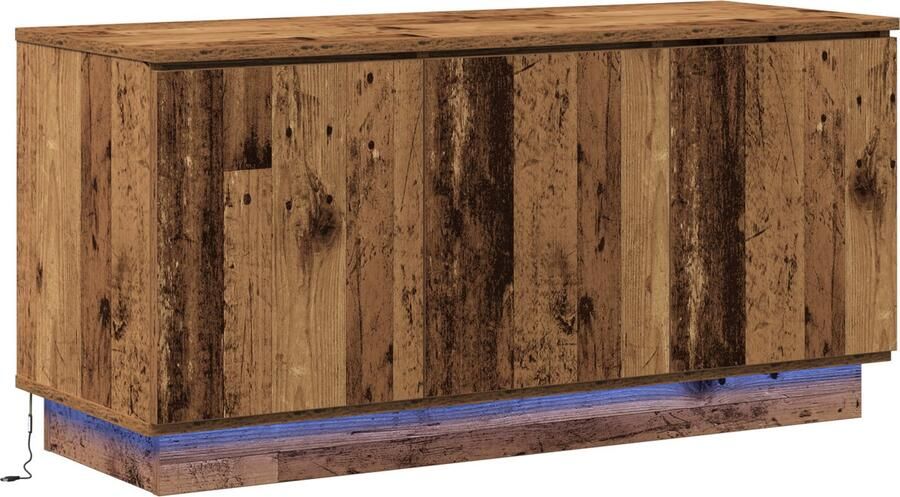 VidaXL TV-kast met LED Oud Hout 100 x 38 x 49 cm Bewerkt hout