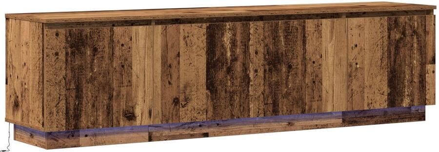 VidaXL TV-kast met LED Oud hout 180 x 38 x 49 cm Bewerkt hout - Foto 2