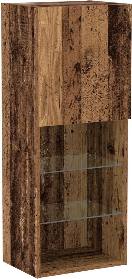 VidaXL TV Kast Wandgemonteerd Oud Hout 40.5 x 30 x 102 cm Bewerkt hout - Foto 3