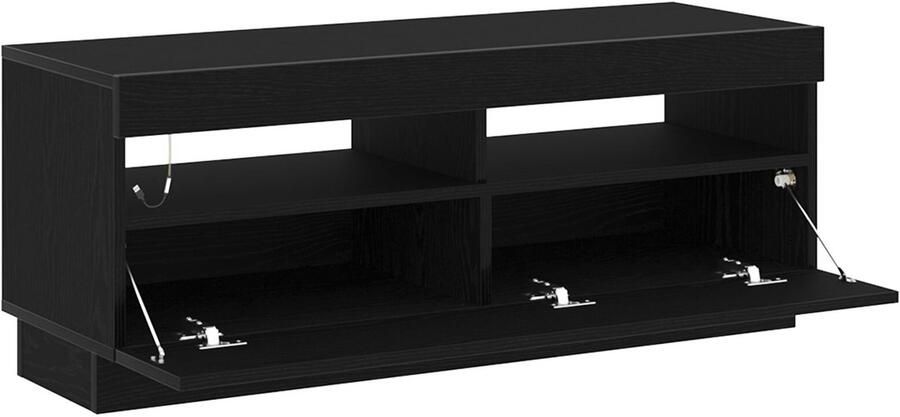 VidaXL TV-kast met LED-verlichting Zwart Eiken 100x35x40 cm Bewerkt Hout - Foto 2