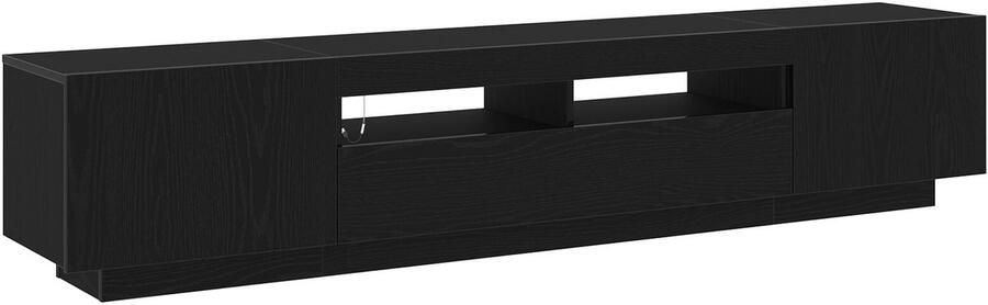 VidaXL TV-kast met LED-verlichting Zwart Eiken 200x35x40 cm Bewerkt Hout - Foto 3