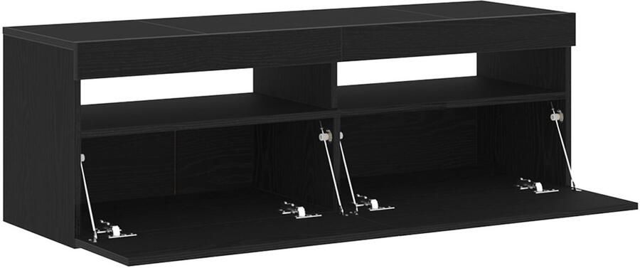 VidaXL TV Kast Zwart eiken Gefabriceerd hout met zwarte eiken afwerking