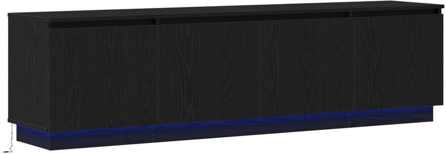 VidaXL TV-kast met LED Zwart eiken 180 x 38 x 49 cm Bewerkt hout - Foto 2