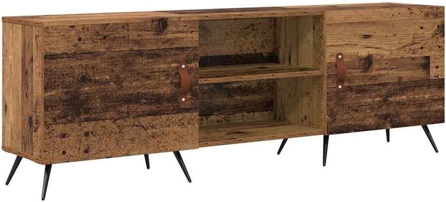 VidaXL TV Kast met plank met opslag met de deur Oud hout 150 x 30 x 50 cm Bewerkt hout