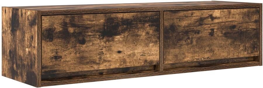 VidaXL TV Kast met lade Gerookt eiken 100 x 31 x 25 5 cm Bewerkt hout - Foto 3