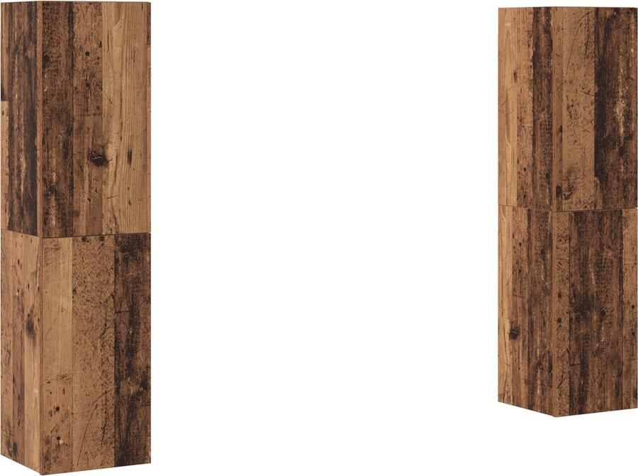 VidaXL Tv-meubelset 4 pcs Oud hout 30 5 x 30 x 60 cm Bewerkt hout