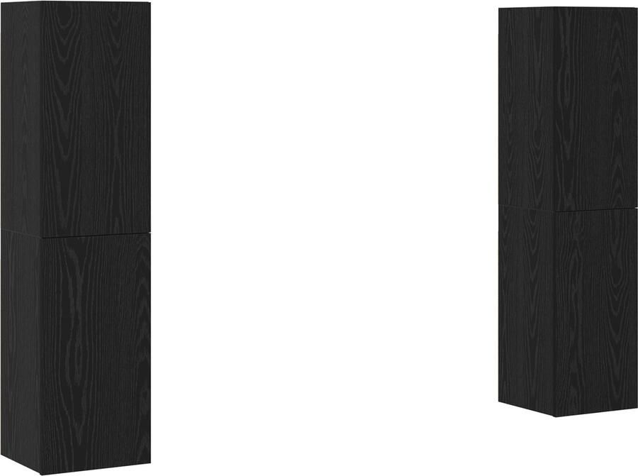 VidaXL Tv-meubelset 4 pcs Zwart eiken 30 5 x 30 x 60 cm Bewerkt hout