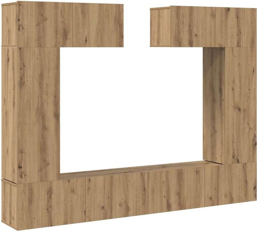 VidaXL TV-kast Set 6 pcs artisanaal eikenkleurig 200 x 30 x 150 cm