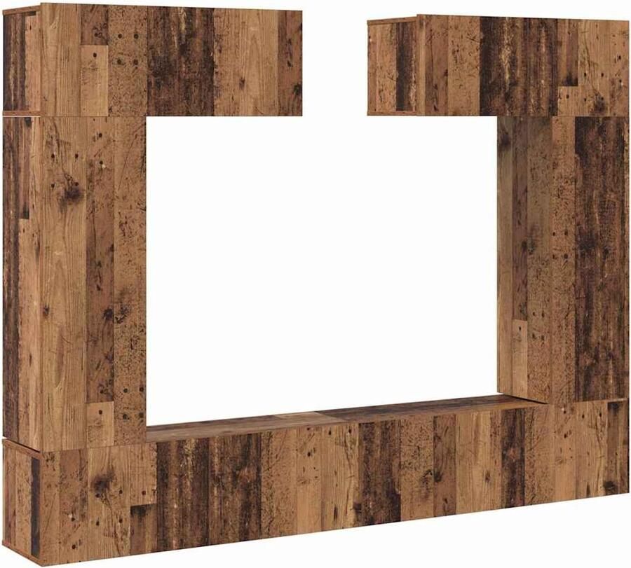 VidaXL TV-kast Set 6 pcs Oud hout 200 x 30 x 150 cm Bewerkt hout