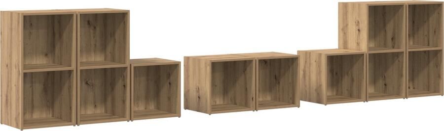 VidaXL TV Kast Set 8 pcs Artisan Eiken 37 x 35 x 72 cm Bewerkt hout