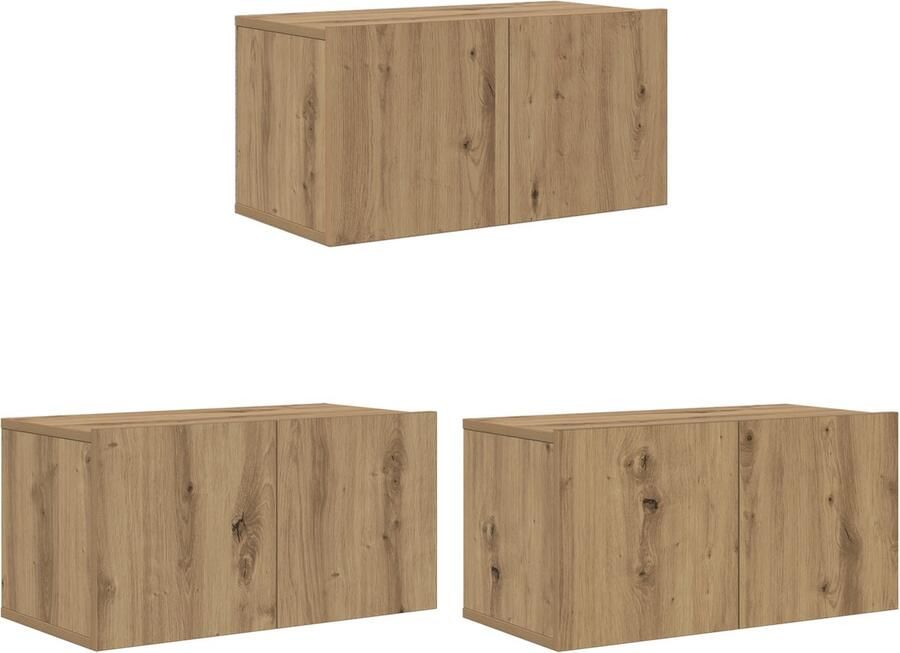 VidaXL TV Kast Set Artisan Eiken MDF Fineer Middelgroot TV Kast