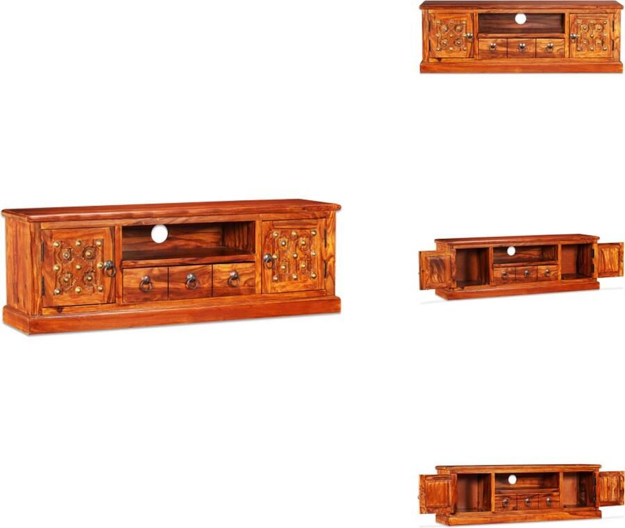 VidaXL Tv-kast Tv-kasten Hifi-kast Hifi-kasten Tv-meubel 120x30x40 cm massief sheeshamhout