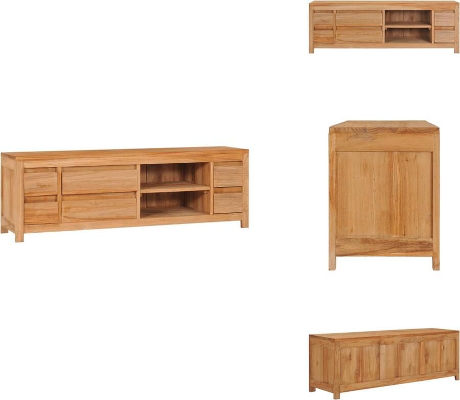 VidaXL Tv-kast Tv-kasten Houten Televisiekast Houten Televisiekasten Tv-meubel 120x30x40 cm massief teakhout