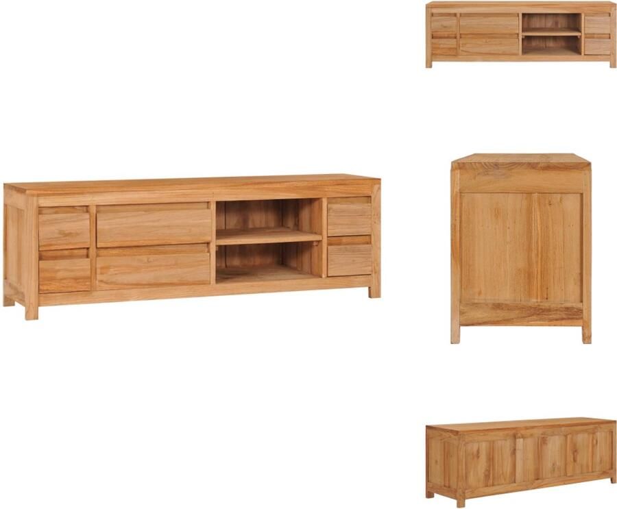 VidaXL Tv-kast Tv-kasten Houten Televisiekast Houten Televisiekasten Tv-meubel 120x30x40 cm massief teakhout - Foto 2