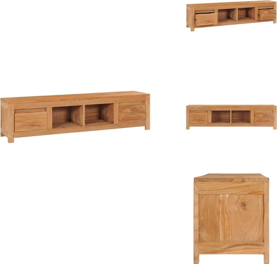 VidaXL Tv-kast Tv-kasten Houten Televisiekast Houten Televisiekasten Tv-meubel 135x30x35 cm massief teakhout
