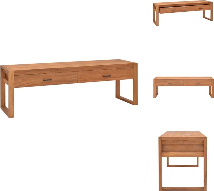 VidaXL Tv-kast Tv-kasten Houten Televisiekast Houten Televisiekasten Tv-meubel 140x40x45 cm gerecycled teakhout - Foto 2