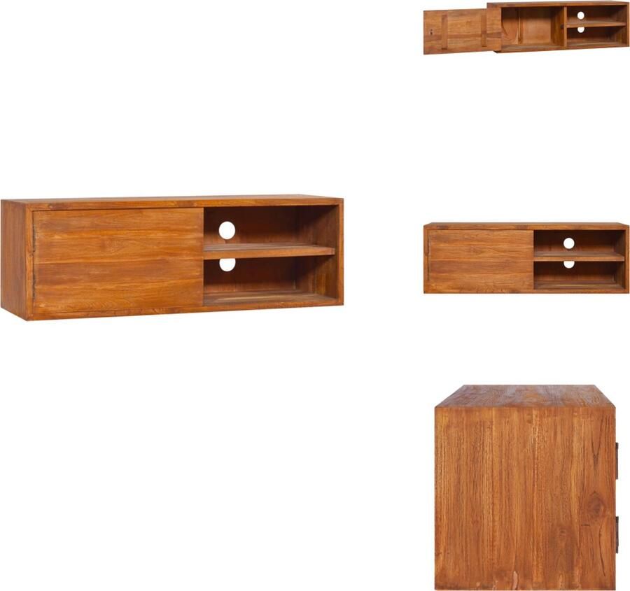 VidaXL Tv-kast Tv-kasten Houten Televisiekast Houten Televisiekasten Tv-meubel wandmontage 90x30x30 cm massief teakhout
