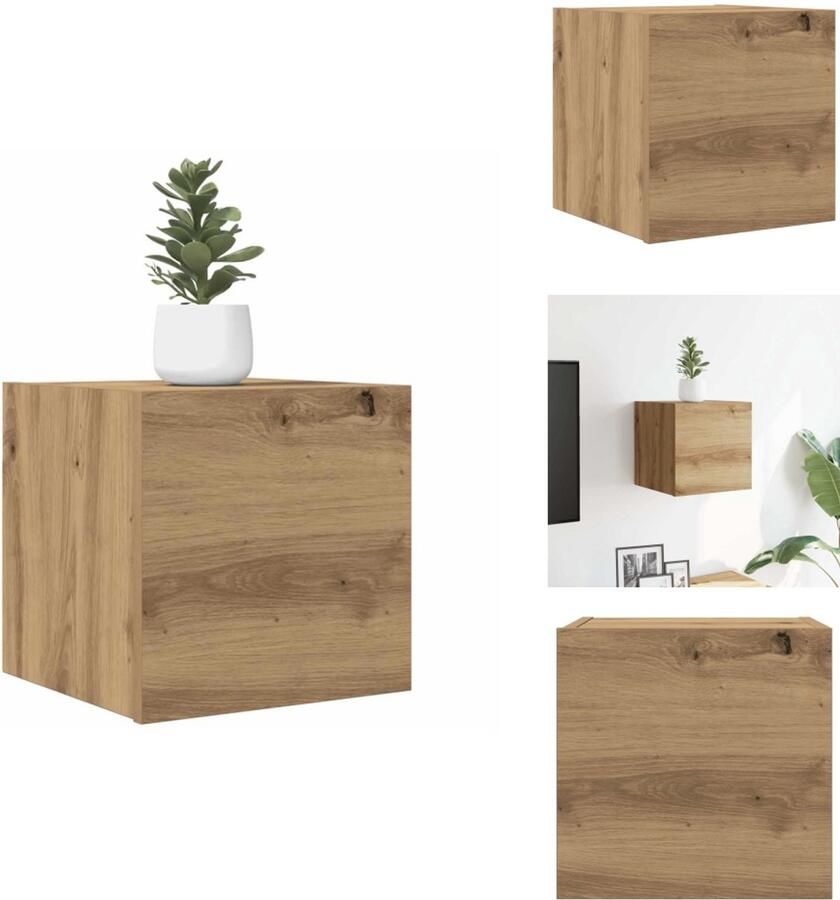 VidaXL Tv-kast Tv-kasten Televisiekast Bijzetkast Tv-wandmeubel 30 5x30x30 cm artisanaal eikenkleurig
