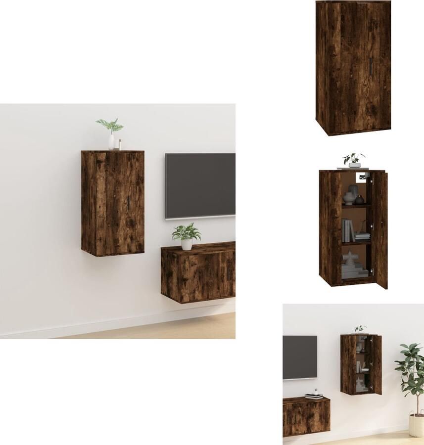 VidaXL Tv-kast Tv-kasten Televisiekast Bijzetkast Tv-wandmeubel 40x34 5x80 cm gerookt eikenkleurig