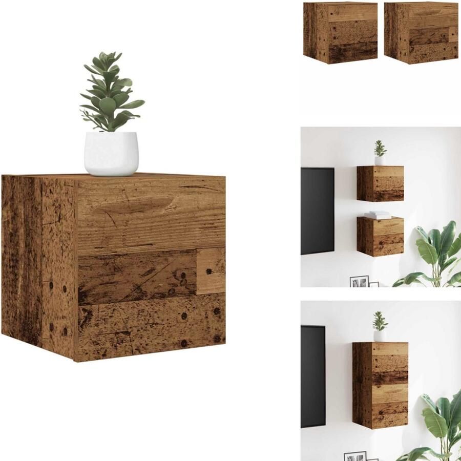 VidaXL Tv-kast Tv-kasten Televisiekast Bijzetkast Tv-wandmeubelen 2 st 30 5x30x30 cm oud houtkleurig