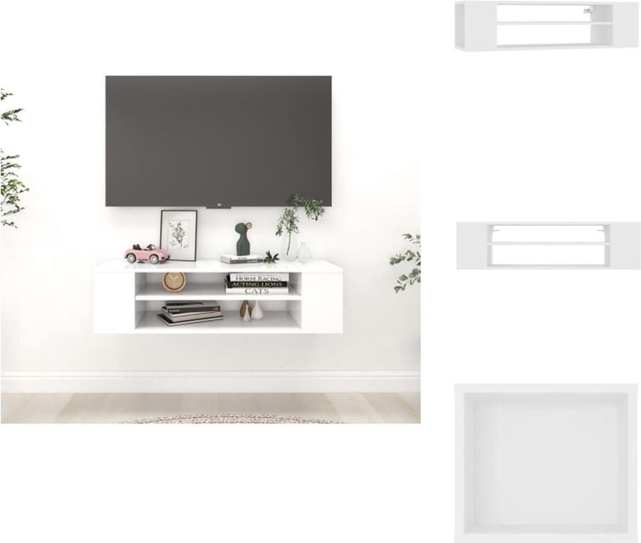 VidaXL Tv-kast Tv-kasten Televisiekast Televisiekasten Tv-hangmeubel 100x30x26 5 cm bewerkt hout wit