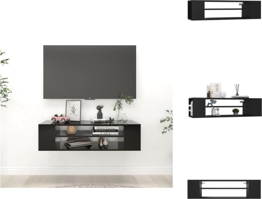 VidaXL Tv-kast Tv-kasten Televisiekast Televisiekasten Tv-hangmeubel 100x30x26 5 cm bewerkt hout zwart