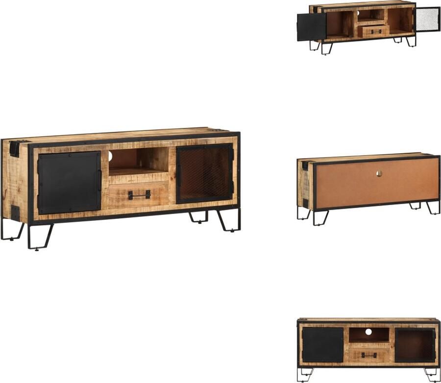 VidaXL Tv-kast Tv-kasten Televisiekast Televisiekasten Tv-meubel 110x31x46 cm ruw mangohout