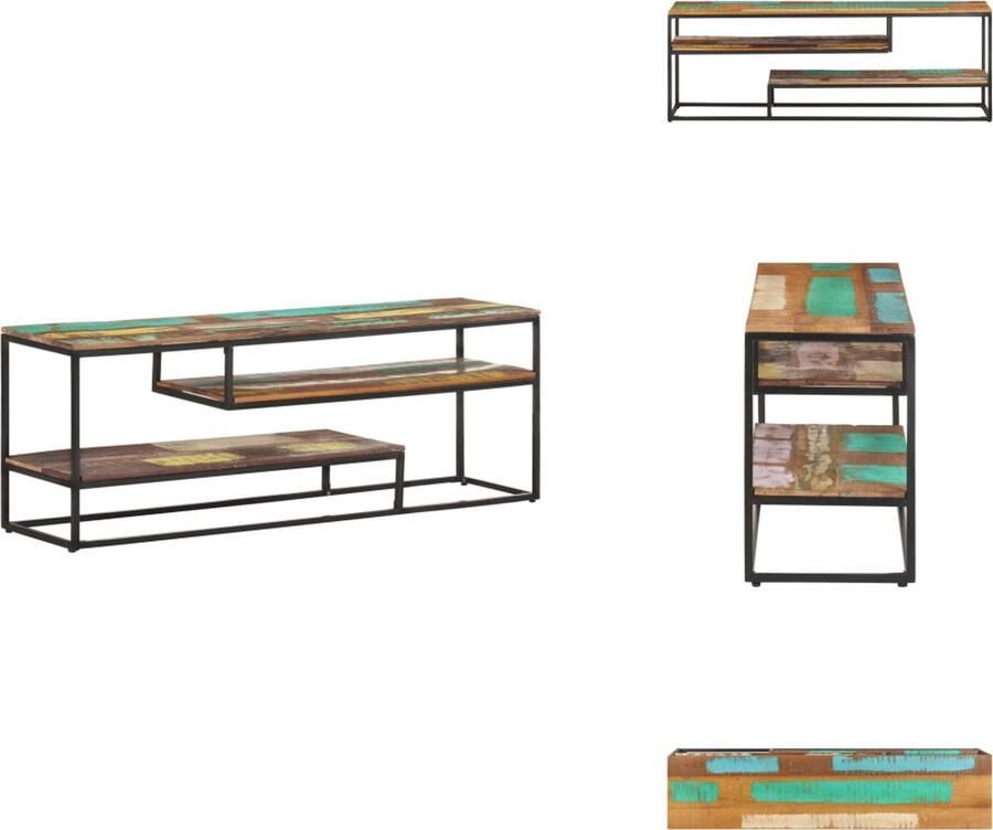 VidaXL Tv-kast Tv-kasten Televisiekast Televisiekasten Tv-meubel 130x30x45 cm massief gerecycled hout